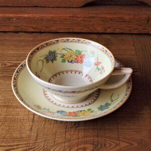 Myott Royal Crown China Teacup and Saucer, Cortez Pattern, Art Deco Cup n Saucer